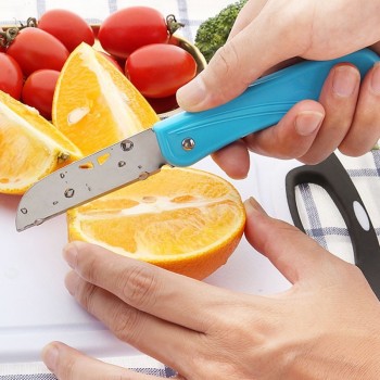 Pocket Pare Peel Ceramic Kitchen Fruit Fold Knife Cutlery Cutter Peeler Picnic Lunch bag box Vegetable Cut Slice keychain camp