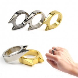 100PCS Women Men Safety Survival Ring Tool EDC Self Defence Stainless Steel Ring Finger Defense Ring Tool Defense Stinger