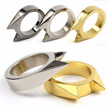 100PCS Women Men Safety Survival Ring Tool EDC Self Defence Stainless Steel Ring Finger Defense Ring Tool Defense Stinger