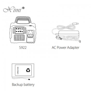 ZK S922 IP65 Waterproof WIFI TCP/IP Fingerprint Time Attendance Biometric Time Recording With Built-in 7600 mAh Backup Battery
