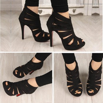 CPI Women Pumps 2018 Sping Summer Peep Toe High Heels Hollow rome Thin Heel sexy party Shoes Woman YJ-69