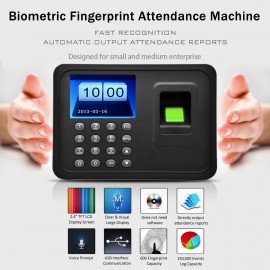 2.4 TFT LCD Display USB Biometric Fingerprint Attendance Machine DC 5V/1A Time Clock Recorder Employee Checking-in Reader A6