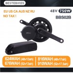 Bafang motor BBS02B 48V 750w electric bike conversion kit batterie velo 48v battery BBS02 48v13/17ah 52v13/17.5ah EU US NO Tax