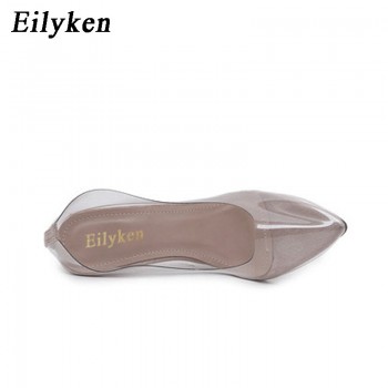 Eilyken Women Pumps 2019 Transparent Super High Heels Sexy Pointed Toe Slip-on Wedding Party Shoes For Lady Thin Heels Pumps