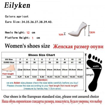 Eilyken Women Pumps 2019 Transparent Super High Heels Sexy Pointed Toe Slip-on Wedding Party Shoes For Lady Thin Heels Pumps