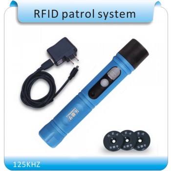 125KHZ Waterproof IP67 Rugger RFID Guard Tour Patrol System, Security Patrol Wand,Guard Tour Device with LED light +10 tags