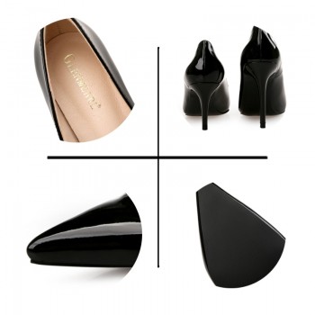 Brand Shoes High Heels Women Pumps Genuine Leather Party Shoes Woman Pointed Toe Spring Autumn Plus Size Female Pumps Black Brow