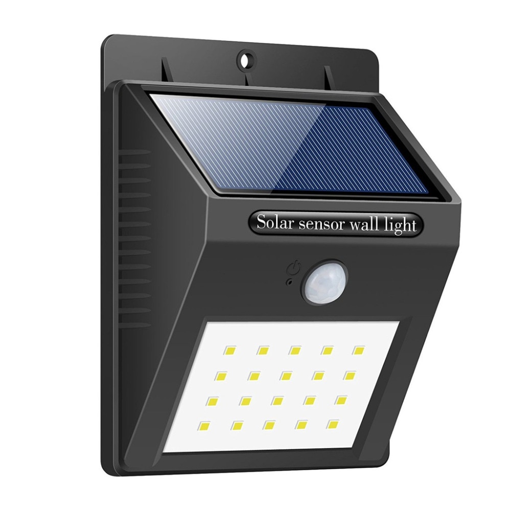 20 LED Solar Power PIR Motion Sensor Wall Light IP65 Waterproof Garden Lamp Light Light Outdoor Pathway Sense Rechargeable 3