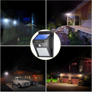 20 LED Solar Power PIR Motion Sensor Wall Light IP65 Waterproof Garden Lamp Light Light Outdoor Pathway Sense Rechargeable 3