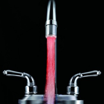 3 Color LED Light Change Faucet Shower Water Tap Temperature Sensor No Battery Water Faucet Glow Shower Left Screw