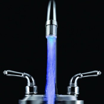 3 Color LED Light Change Faucet Shower Water Tap Temperature Sensor No Battery Water Faucet Glow Shower Left Screw