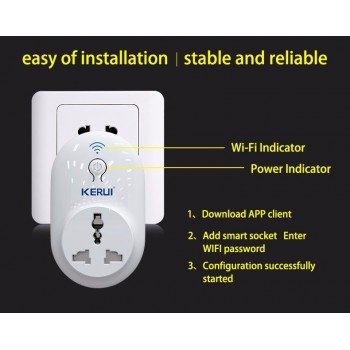 KERUI S72  wifi power socket plug outlet,smart Home Automation APP Control swit With EU AU US UK plug for iphone xiaomi Android