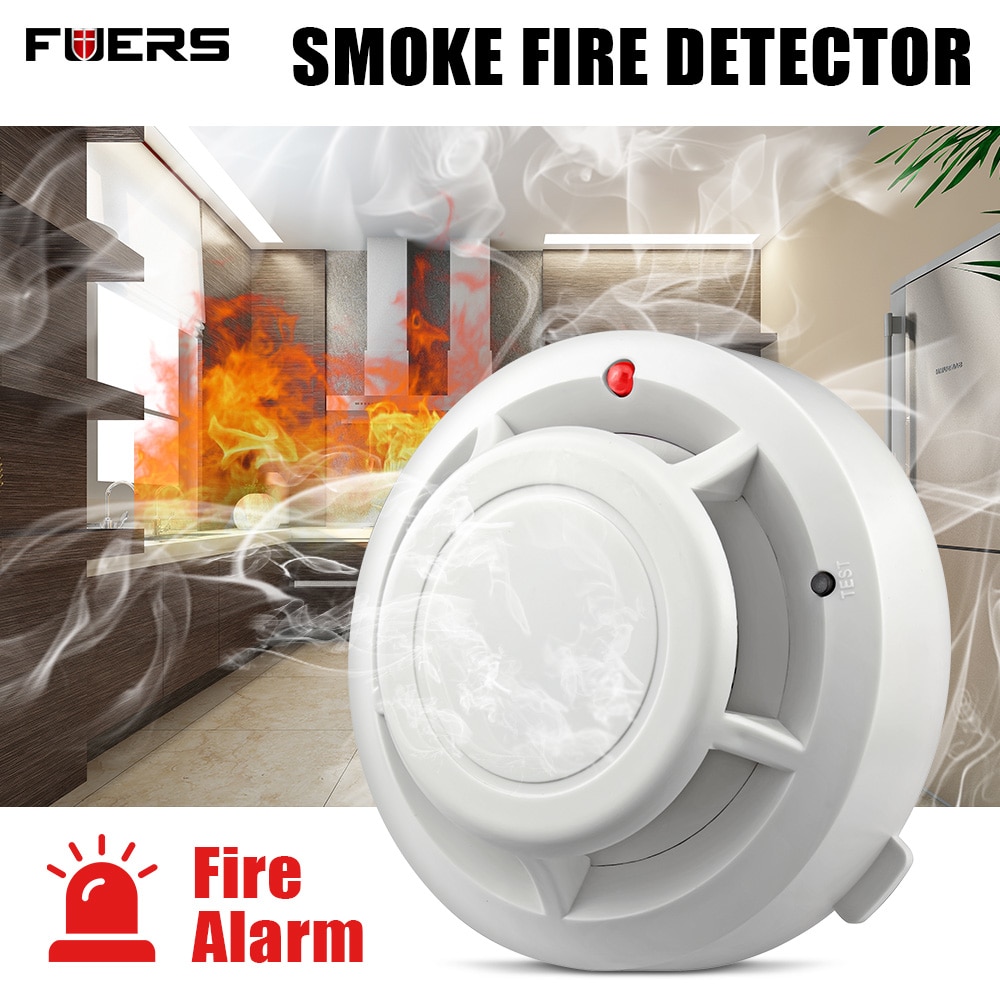 FUERS High Sensitive Stable Independent Alarm Smoke Detector Home Security Wireless Alarm Smoke Detector Sensor Fire Equipment