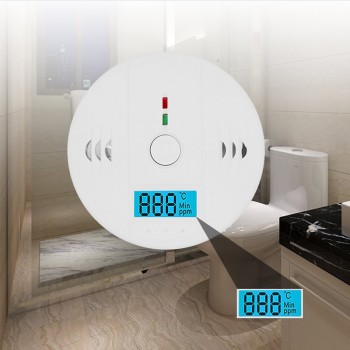 Wsdcam CO Sensor 85dB Carbon Monoxide Detectors LCD Photoelectric Independent Poisoning Warning Alarm CO Gas Sensor Detectors