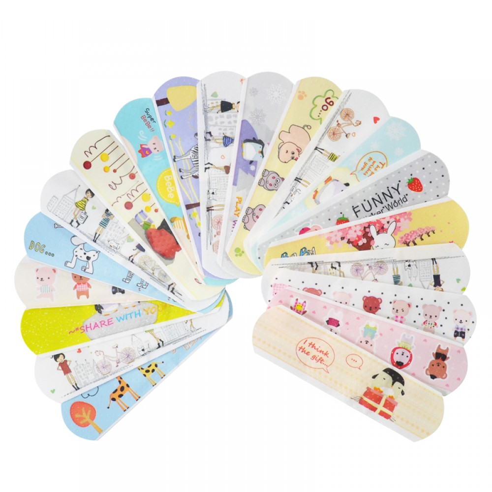 100PCs Waterproof Breathable Cute Cartoon Band Aid Hemostasis Adhesive Bandages First Aid Emergency Kit For Kids Children