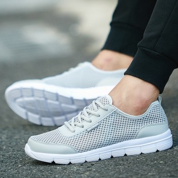 2018 Men Shoes Summer Sneakers Breathable Casual Shoes Couple Lover Fashion  Lace up Mens Mesh Flats Shoe Big Plus Size