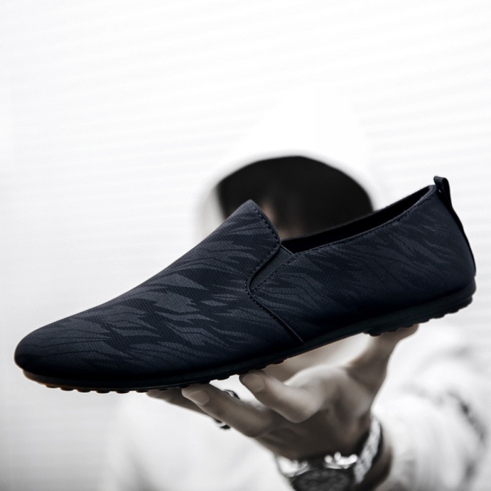 2018 mens casual loafers shoes breathable light fabric fashion spring autumn leopard black gray blue flat with cheap male shoes