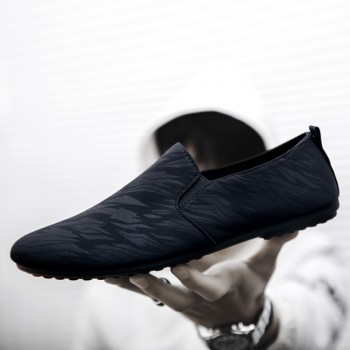 2018 mens casual loafers shoes breathable light fabric fashion spring autumn leopard black gray blue flat with cheap male shoes