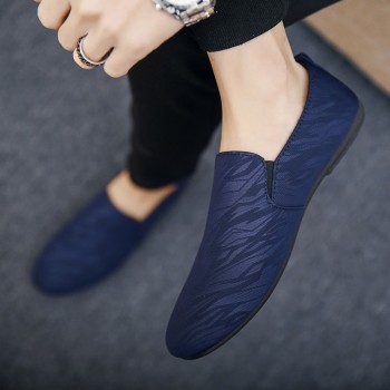 2018 mens casual loafers shoes breathable light fabric fashion spring autumn leopard black gray blue flat with cheap male shoes
