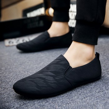 2018 mens casual loafers shoes breathable light fabric fashion spring autumn leopard black gray blue flat with cheap male shoes