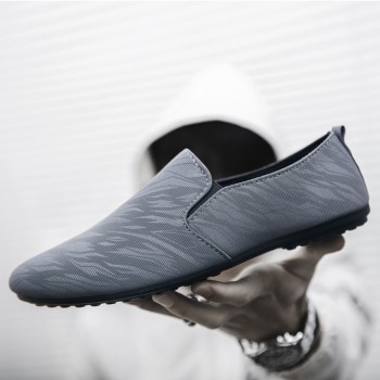 2018 mens casual loafers shoes breathable light fabric fashion spring autumn leopard black gray blue flat with cheap male shoes