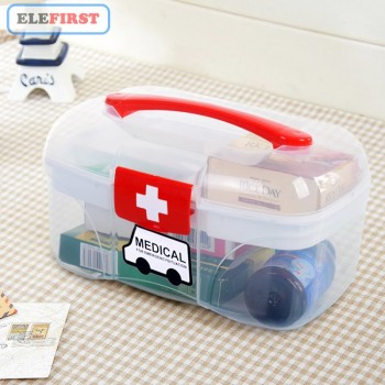 Home Use First Aid Box Emergency Kits Case Portable Medical Wound Treatment Pills Bandages Storage Box For Home Car Travel
