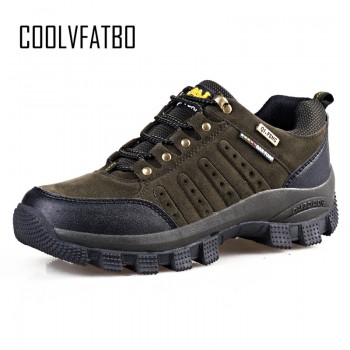 COOLVFATBO Military Tactical Boots For Men Leather Outdoors Round Toe Sneakers Mens Combat Desert Casual Shoes Plus Size 36-47