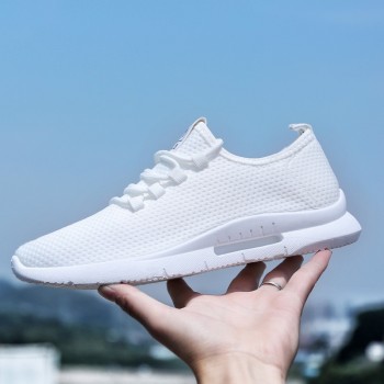 White Spring Autumn Men Sneakers Fashion Low To Help Men Casual Shoes Flyweather Ultra Light Walking Shoes Tenis Masculino Adult