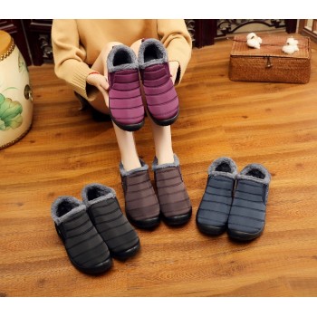 Merkmak New Fashion Men Winter Shoes Solid Color Snow Boots Plush Inside Bottom Keep Warm Waterproof Ski Boots Size 35 - 47