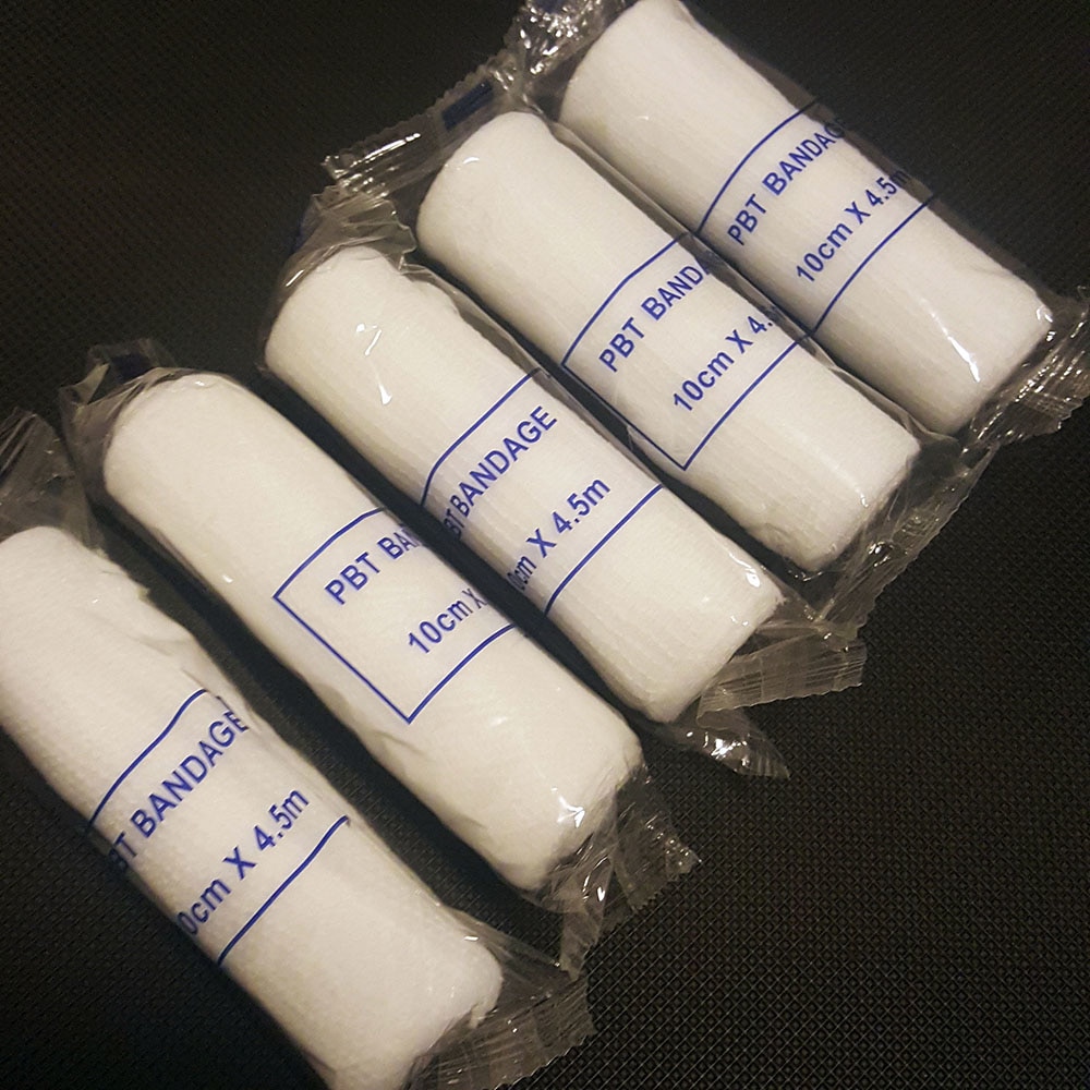 5 rolls/lot 10cmx4.5m PBT Elastic Bandage First Aid Kit Gauze roll Wound Dressing Medical Nursing Emergency Care Bandage