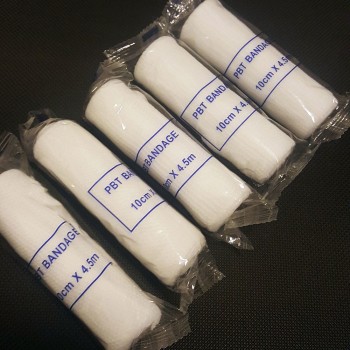 5 rolls/lot 10cmx4.5m PBT Elastic Bandage First Aid Kit Gauze roll Wound Dressing Medical Nursing Emergency Care Bandage