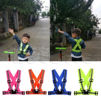 Kids Adjustable Safety Security Visibility Reflective Vest Gear Stripes Jacket