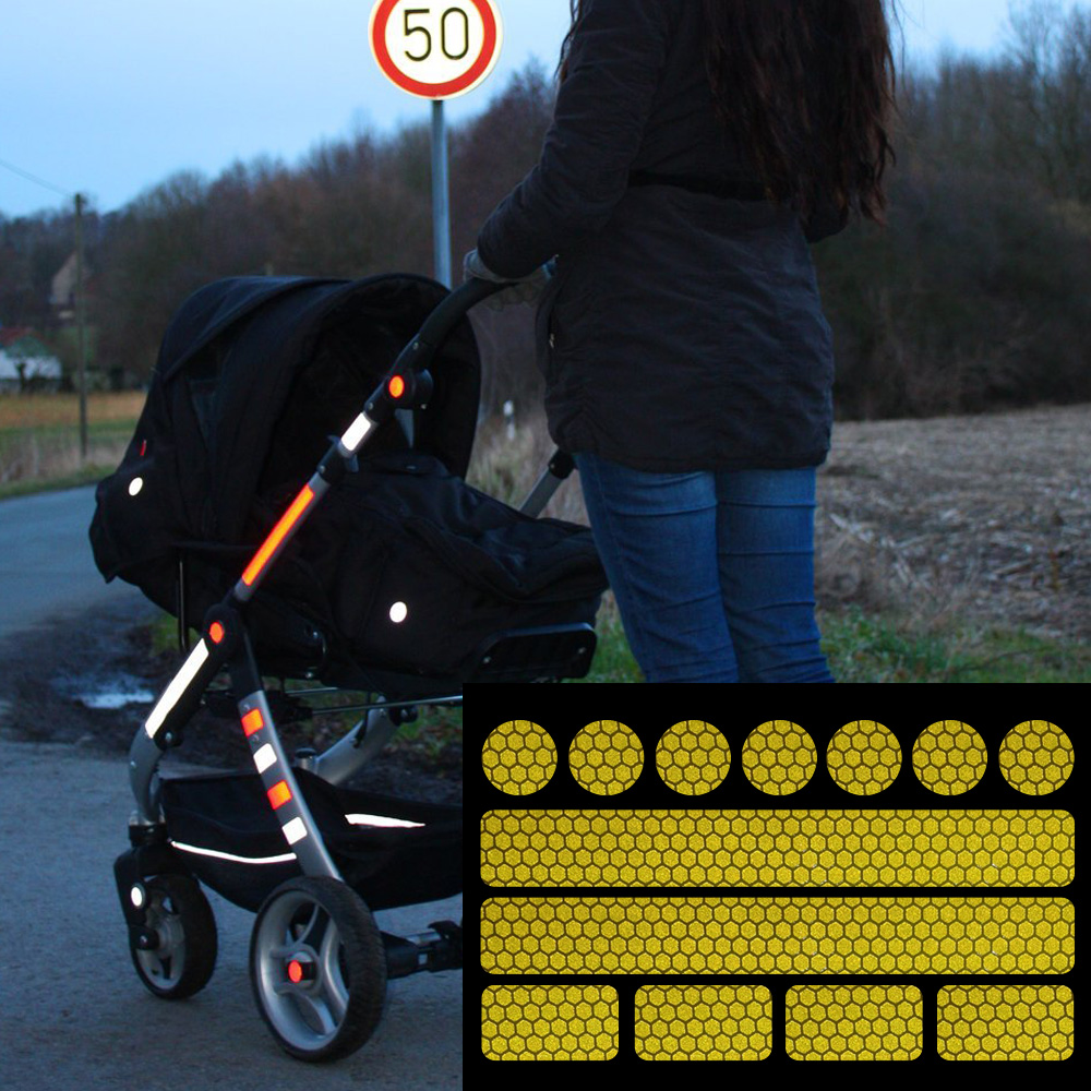 reflective sticker for pushchairs, bicycle helmets and more
