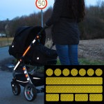 reflective sticker for pushchairs, bicycle helmets and more