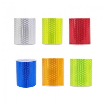 5cm X 3m Safety Mark Reflective Tape Crystal Color Lattice Reflective Film 6 Colors Car Styling Self Adhesive Warning Tape