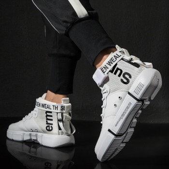Zanvllchy New 2019 High Top Sneakers Winter Autumn Men Casual Shoes Breathable White Shoes Black Chaussure Homme Zapatos Hombre
