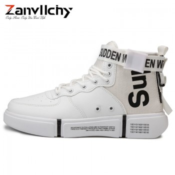 Zanvllchy New 2019 High Top Sneakers Winter Autumn Men Casual Shoes Breathable White Shoes Black Chaussure Homme Zapatos Hombre
