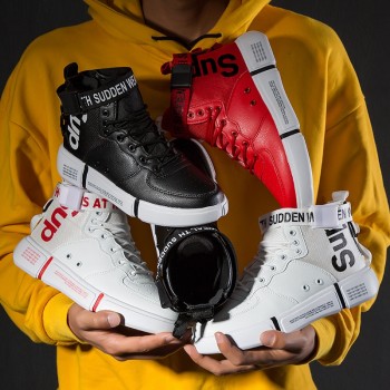 Zanvllchy New 2019 High Top Sneakers Winter Autumn Men Casual Shoes Breathable White Shoes Black Chaussure Homme Zapatos Hombre