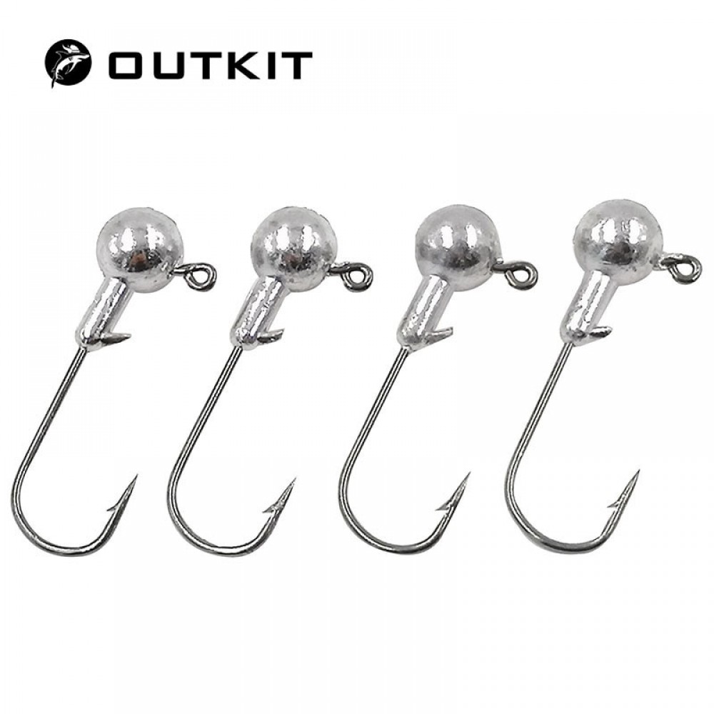 OUTKIT 10 PSC/Lot New High Quality 1.5g/2g/3.5g/5g/7g/10g/14g Lead Head Hook Jig Bait Fishing Hooks For Soft Lure Fishing Tackle