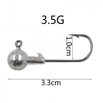 OUTKIT 10 PSC/Lot New High Quality 1.5g/2g/3.5g/5g/7g/10g/14g Lead Head Hook Jig Bait Fishing Hooks For Soft Lure Fishing Tackle