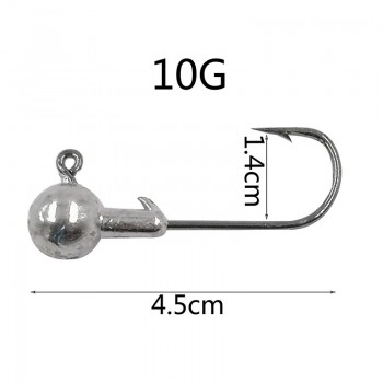 OUTKIT 10 PSC/Lot New High Quality 1.5g/2g/3.5g/5g/7g/10g/14g Lead Head Hook Jig Bait Fishing Hooks For Soft Lure Fishing Tackle