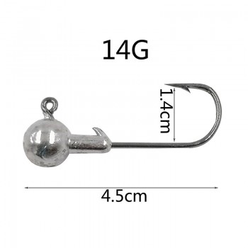 OUTKIT 10 PSC/Lot New High Quality 1.5g/2g/3.5g/5g/7g/10g/14g Lead Head Hook Jig Bait Fishing Hooks For Soft Lure Fishing Tackle