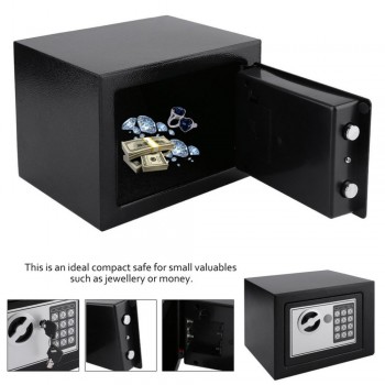 4.6L Solid Steel Electronic Safe Box With Digital Keypad Lock Mini Lockable Jewelry Storage Case Safe Money Cash Storage Box