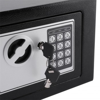 4.6L Solid Steel Electronic Safe Box With Digital Keypad Lock Mini Lockable Jewelry Storage Case Safe Money Cash Storage Box