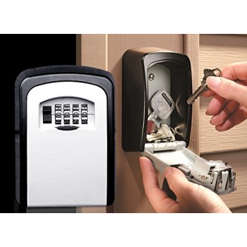 Safety Home Durable Storage Box Money Key Hider 4 Digit Security Secret Code Lock Wall Mounted Combination Password Keys Locked