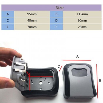 Wall Mount Key Storage Secret Box Organizer Safe Security Door Lock with 4 Digit Combination Password Zinc Alloy caja fuerte