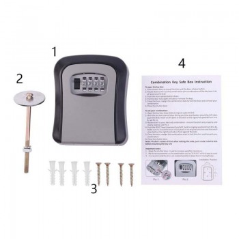 Wall Mount Key Storage Secret Box Organizer Safe Security Door Lock with 4 Digit Combination Password Zinc Alloy caja fuerte