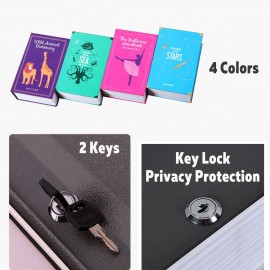 Metal Steel Storage Safe Box Dictionary Secret Book Piggy Bank Money Secret Security Locker Cash Jewellery With Key Lock