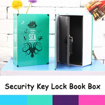 Metal Steel Storage Safe Box Dictionary Secret Book Piggy Bank Money Secret Security Locker Cash Jewellery With Key Lock