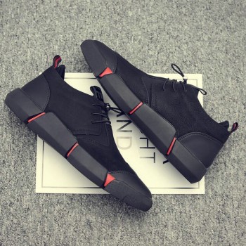 NEW Brand  High quality  all Black Mens leather casual shoes Fashion Breathable Sneakers  fashion flats   LG-11